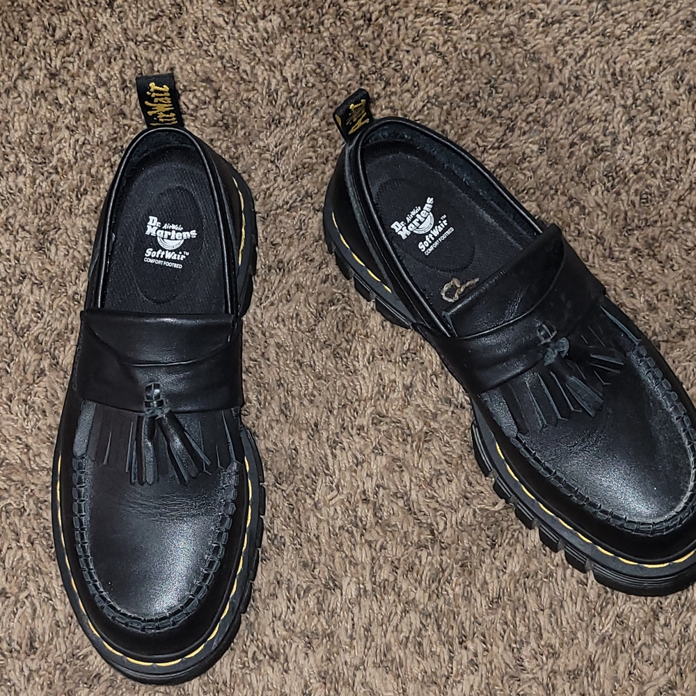 Dr. Martens Black Leather Tassel Slip-Ons
